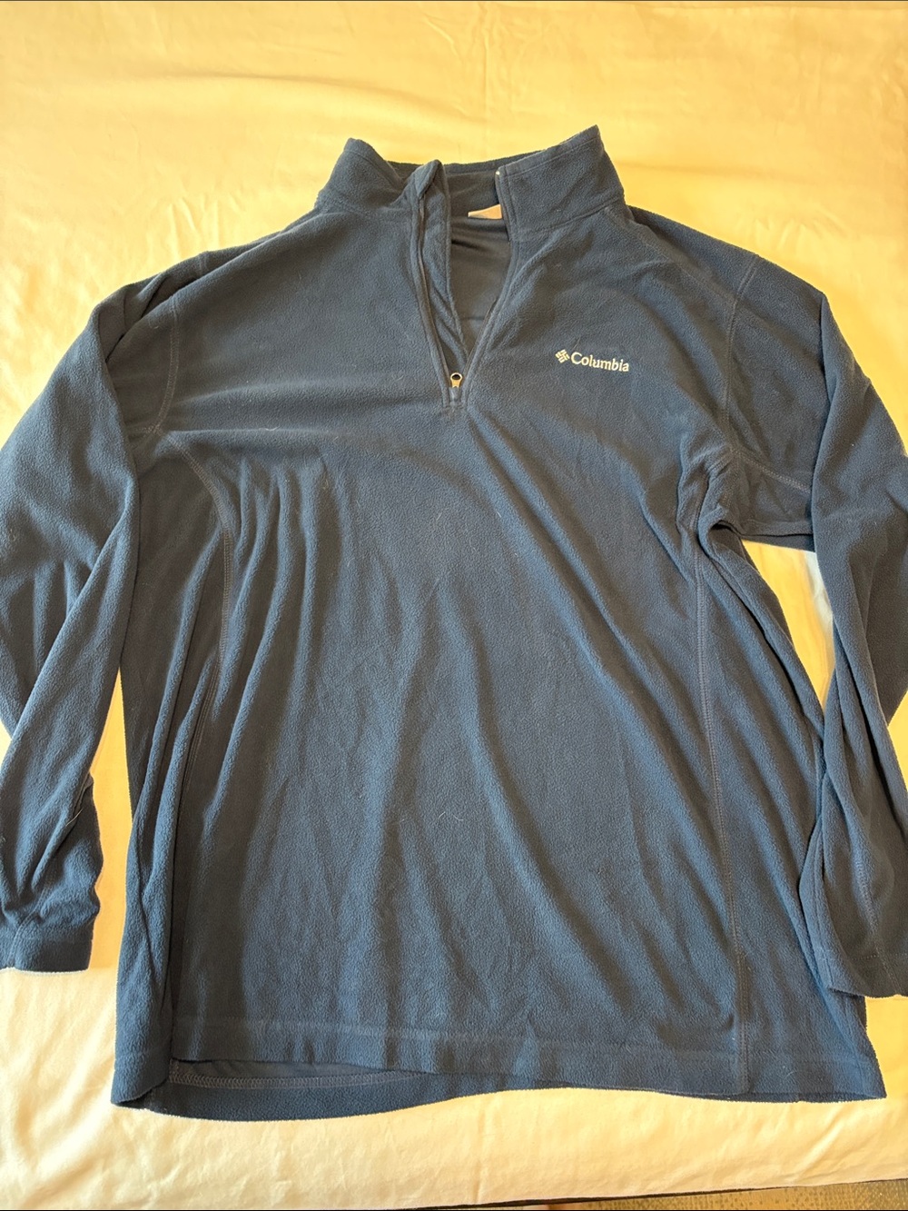 Columbia Men's Navy Blue Quarter-Zip Fleece Pullover